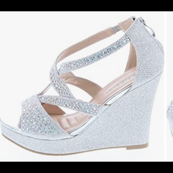 sparkly wedge heels